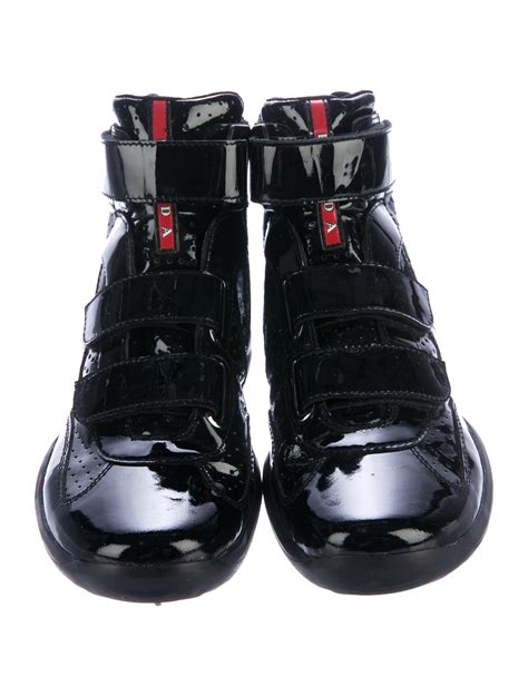 prada patent leather high top sneakers|Prada sneakers patent leather women.